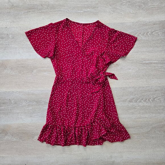 Relipop Summer Women Short Sleeve V Neck Wrap Dress Small Polka Dot Size Small - Picture 1 of 17